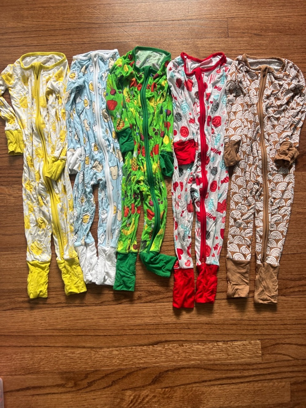 5 pair of Little‎ Sleepies 12-18 Month Zipper Footed Pajama - Multicolor